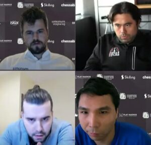 De fire semifinalistene Carlsen, Nakamura, Nepomniachtchi og So
