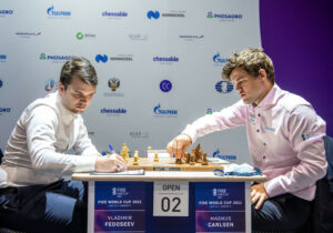 Carlsen knuste Fedoseev med svart